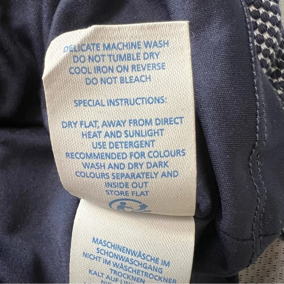 Boden Sarah Jacquard Hexagon Pattern Navy White Sheeth 3/4 Sleeve Dress Size 6 - Picture 15 of 16